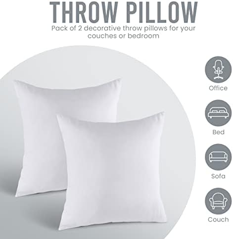 Utopia Bedding Throw Pillows Insert (Pack of 2, White) - 20 x 20 Inches - Image 6