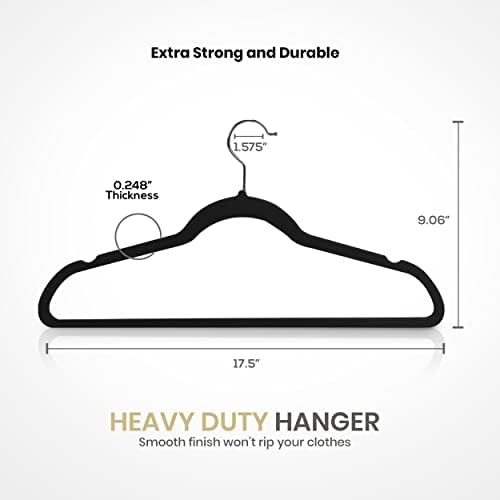 Utopia Home Pack of 50 Premium Non Slip Velvet Hangers 360 Degree rotatable Hook - Image 2