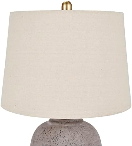 Nourison 23" Earth Brown Rustic Ceramic Jar Table Lamp for Bedroom - Image 6