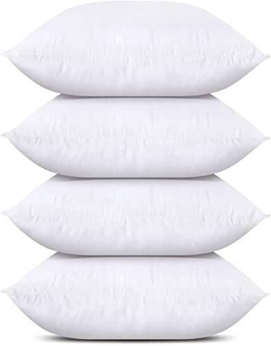 Utopia Bedding Throw Pillow Insert (Set of 4, White), 18 x 18 Inches Pillow