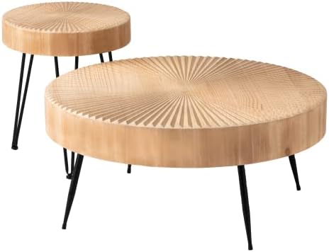 COZAYH 2-Piece Modern Farmhouse Living Room Coffee Table Set, Nesting Table - Image 7