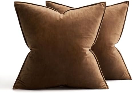 MIULEE Pack of 2 Decorative Velvet Throw Pillow Cover Soft Chocolate Pillow - Image 6