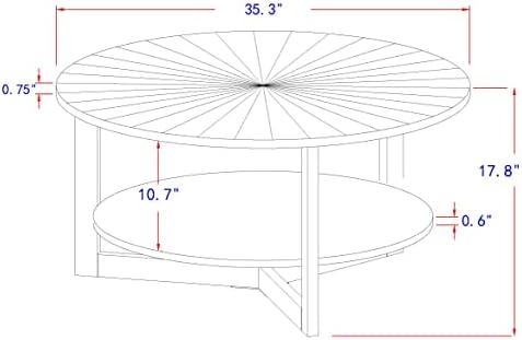 Gexpusm Round Wood Coffee Table, Natural Wood Coffee Table, Round Solid Wood - Image 2