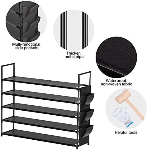 Shoe Rack 5 Tier Shoe Organizer Shoe Storage 20-25 Pairs Shoe Rack for Closet - Image 5