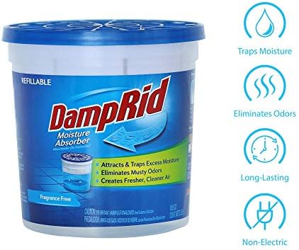 DampRid Fragrance Free Refillable Moisture Absorber - 10.5oz Cup Traps Moisture - Image 4