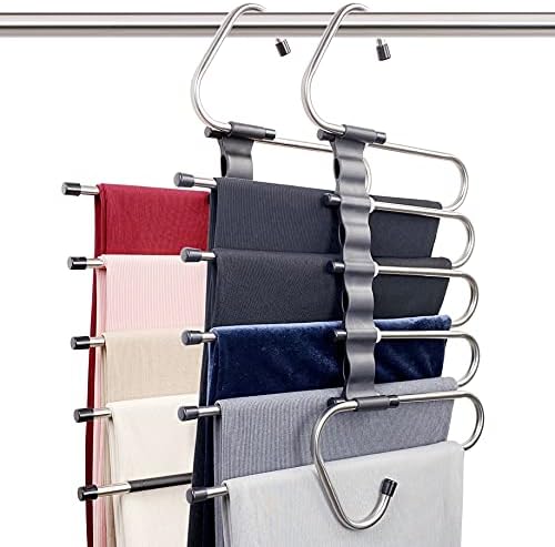 Magic Pants Hangers Space Saving - 2 Pack for Closet Multiple Layers