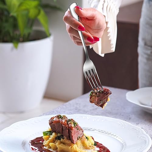 Set of 12, Stainless Steel Dinner Forks Silverware Set, Heavy-Duty Dinner Forks - Image 7