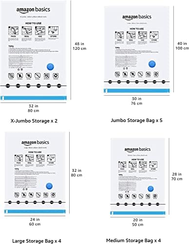 Amazon Basics Vacuum Compression Storage Bags with Hand Pump - 15-Pack - Image 3