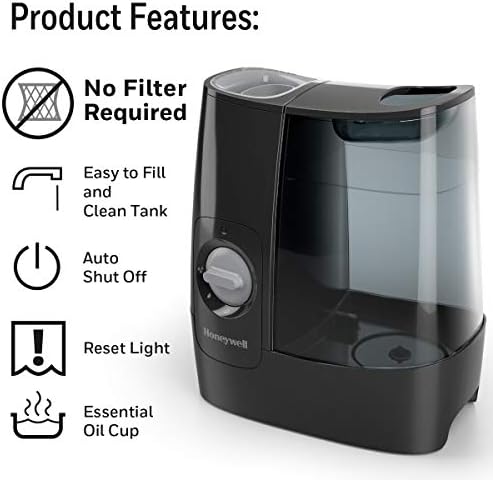 Honeywell HWM845BC Soothing Comfort Warm Mist Humidifier, Black - Image 3