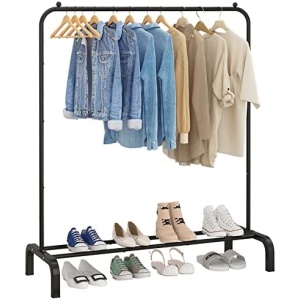 UDEAR Clothing Rack Portable Single Rod Garment Rack Multi-Functional Hanger