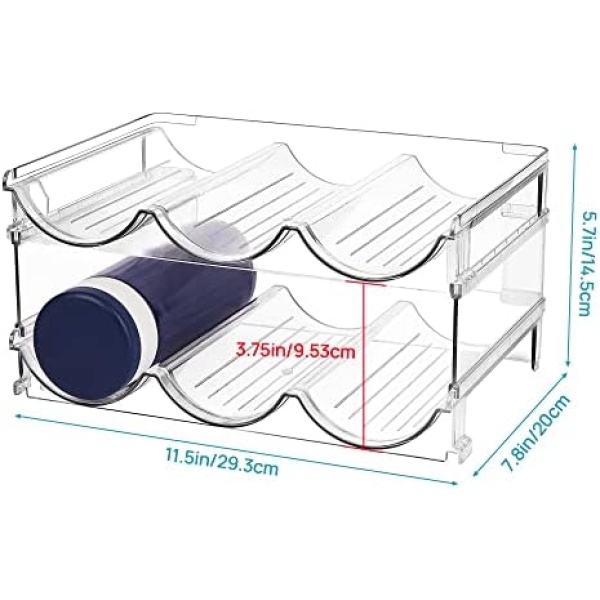 Vtopmart Plastic Water Bottle Organizer, 2 Pack Stackable Bottle Holder Storage - Image 3