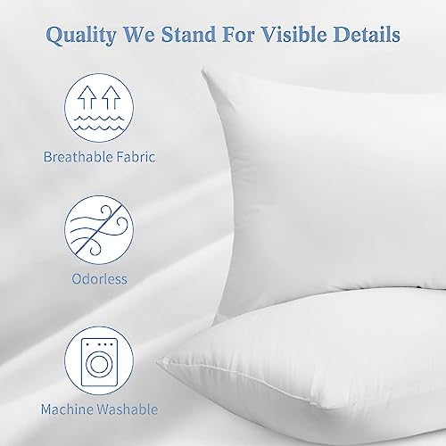 Sherwood Hotel Collection Bed Pillows for Sleeping 2 Pack Queen Size, Soft - Image 3