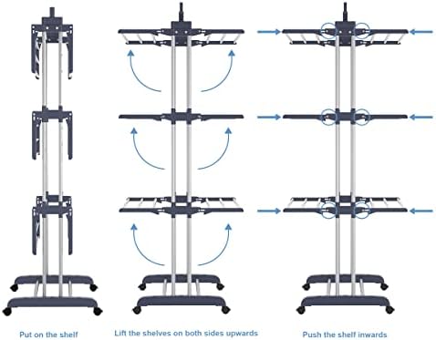 4-Tier Clothes Drying Rack,Foldable Clothes Hanger Adjustable Large Stainless - Image 4