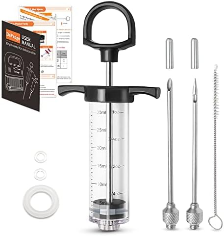 DePango Meat Injector, Anti-Break 1-oz Turkey Injector Syringe for Meats