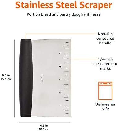 Amazon Basics Multi-purpose Stainless Steel Bench Scraper and Chopper - Image 6