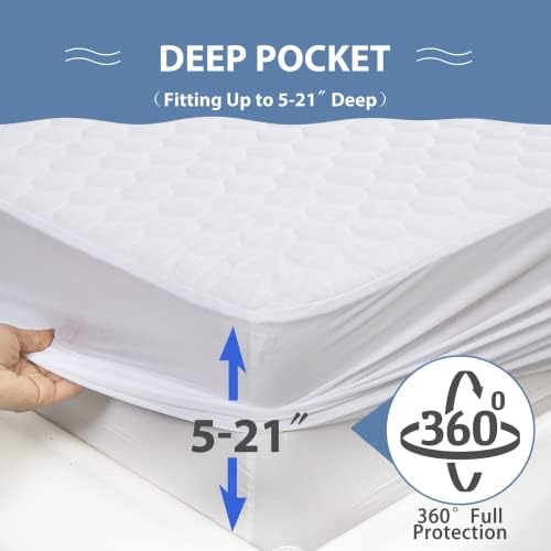 100% Waterproof Mattress Protector Queen, HYMOKEGE Quilted Mattress Cover - Image 5