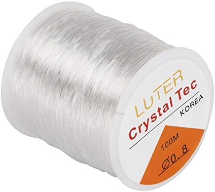 LUTER 328ft 0.8 mm Clear Bead Cord Crystal Elastic Stretchy Bracelet String