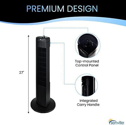 Senville SENFZ10-19M Oscillating Tower Fan 27", 3 Speed, 60° Oscillation - Image 3