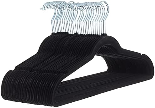 Amazon Basics Velvet Suit Hangers - 30-Pack, Black
