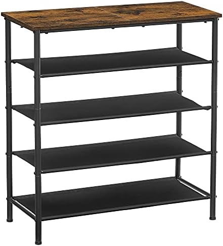 VASAGLE Shoe Rack, 5 Tier Shoe Storage Rack for 15-18 Pairs of Shoes, Narrow