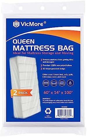VICMORE 2 Pack Queen Size Mattress Storage Bag 60-Inch by 100-Inch Mattress Bag