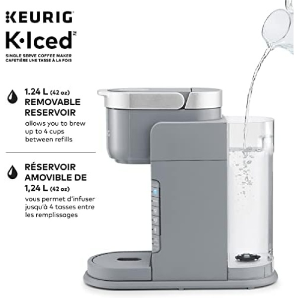 Keurig K-Iced Single Serve K-Cup Pod Coffee Maker, Featuring Simple Push Blue - Image 6