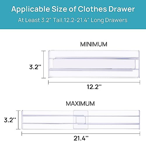 Drawer Dividers Organizers 8 Pack, Vtopmart Adjustable 3.2" High Expandable from - Image 3