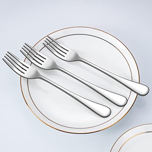 Set of 12, Stainless Steel Dinner Forks Silverware Set, Heavy-Duty Dinner Forks - Image 3