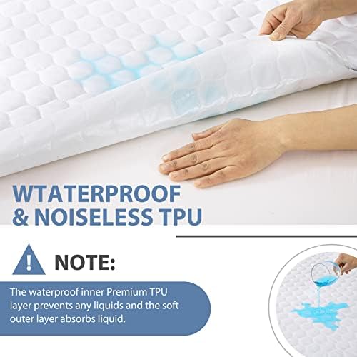 100% Waterproof Mattress Protector Queen, HYMOKEGE Quilted Mattress Cover - Image 4