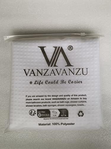 Waffle Weave Shower Curtain with Stainless Steel Hooks - 256 GSM Heavy Duty - Image 8