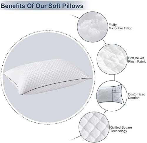 Pillows Queen Size 2 Pack for Bed Sleeping - Hotel Pillow for Side Stomach - Image 4