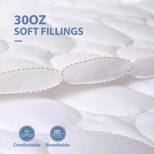 100% Waterproof Mattress Protector Queen, HYMOKEGE Quilted Mattress Cover - Image 3