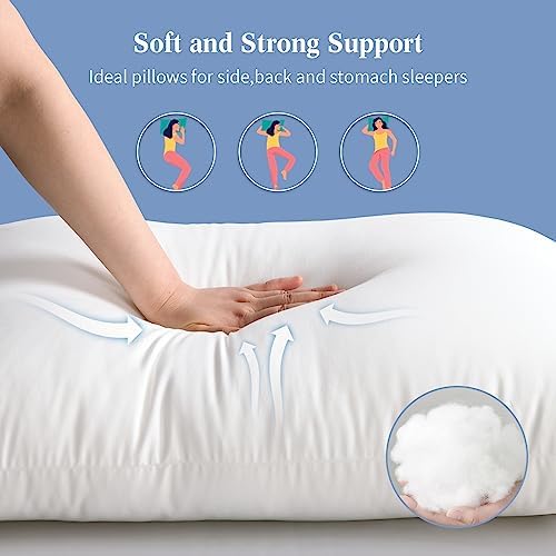 Sherwood Hotel Collection Bed Pillows for Sleeping 2 Pack Queen Size, Soft - Image 2