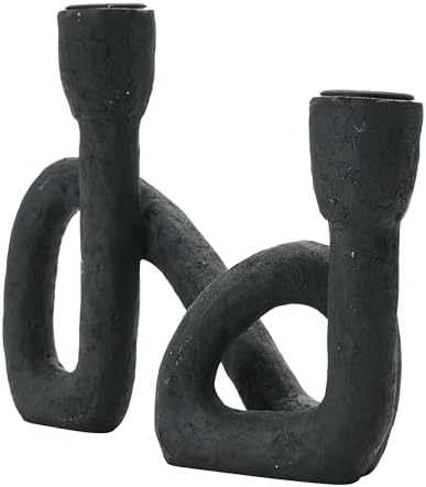 Bloomingville Resin Taper, Black Candle Holder - Image 6