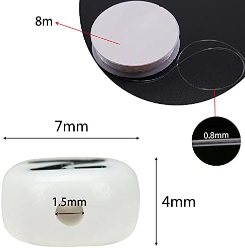 Alphabet Letter Beads, 300 Pcs Round Alphabet Beads with Clear Elastic Thread - Image 2