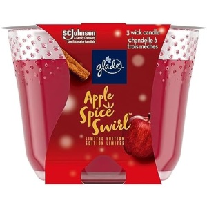 Glade Scented Candle, Apple Spice Swirl, Limited Edition, 3-Wick Candle, Air