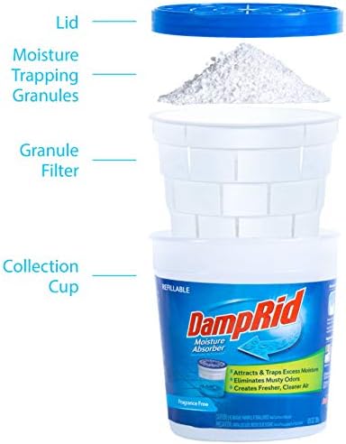 DampRid Fragrance Free Refillable Moisture Absorber - 10.5oz Cup Traps Moisture - Image 5