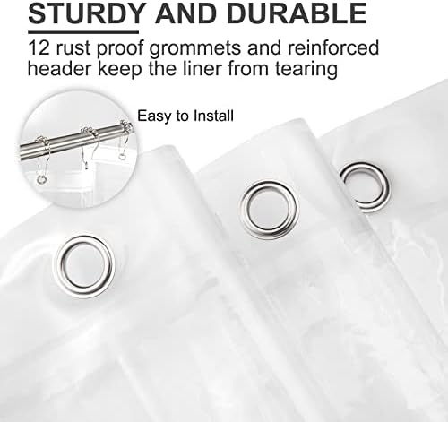AmazerBath Clear Shower Curtain Liner, 72x72 Plastic Shower Liner, Waterproof - Image 4