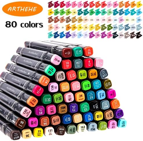 ATOPSTAR 80 Colors Alcohol Markers Artist Drawing Art Markers for Kids Dual Tip - Image 2