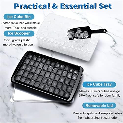 ARTLEO Ice Cube Tray with Lid and Bin for Freezer, Easy Release 55 Nugget Ice - Image 4