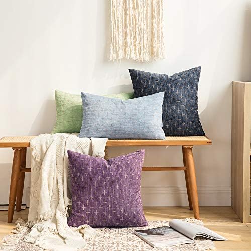 MIULEE Pack of 2 Decorative Burlap Linen Throw Pillow Covers Modern Farmhouse - Image 5