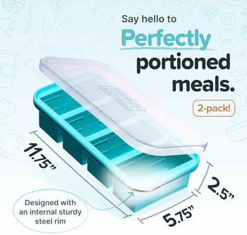 Souper Cubes 1-Cup Extra-Large Silicone Freezing Tray With Lid - Image 5