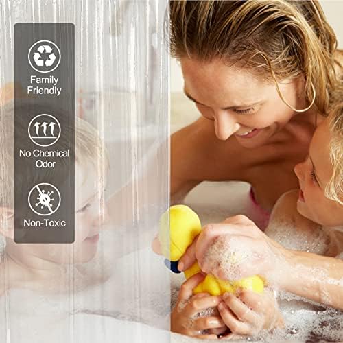 AmazerBath Clear Shower Curtain Liner, 72x72 Plastic Shower Liner, Waterproof - Image 2