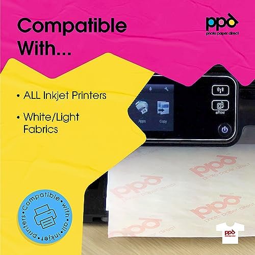 PPD Inkjet Iron-On Light T Shirt Transfers Paper LTR 8.5x11” Pack of 10 Sheets - Image 4