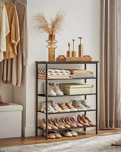 VASAGLE Shoe Rack, 5 Tier Shoe Storage Rack for 15-18 Pairs of Shoes, Narrow - Image 3