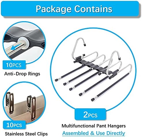 Magic Pants Hangers Space Saving - 2 Pack for Closet Multiple Layers - Image 4