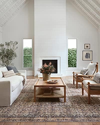 Amber Lewis x Loloi Billie Collection BIL-01 Ink / Salmon 7'-6" x 9'-6" Area Rug - Image 2