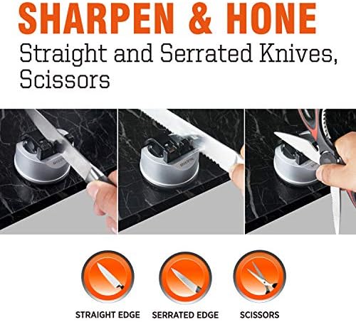 SHARPAL 191H Kitchen Chef Knife Scissors Sharpener for Straight & Serrated - Image 3