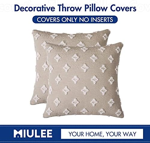 MIULEE Set of 2 Decorative Throw Pillow Covers Rhombic Jacquard Pillowcase Soft - Image 6