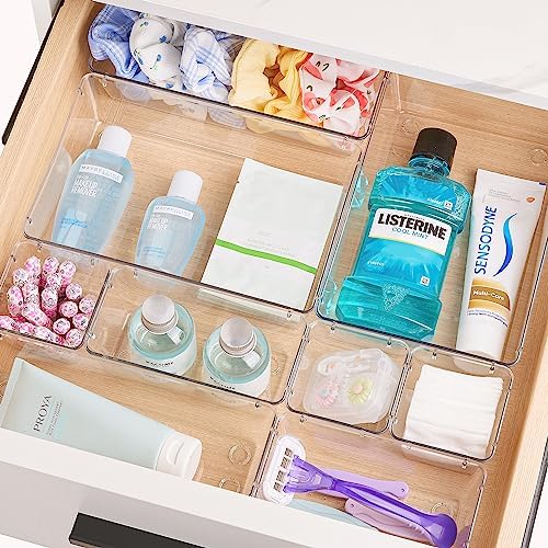 Vtopmart 25 PCS Plastic Clear Drawer Organizer, Acrylic Desk Drawer organizers - Image 4